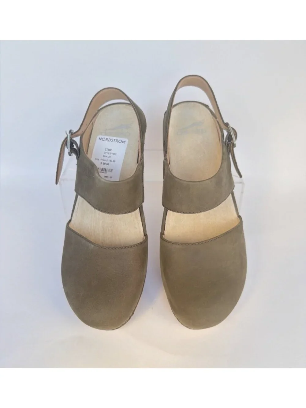 Dansko Lucia Platform Pumps Slingback Closed-Toe Sandals Ivy Green Size 37 - Picture 4 of 13